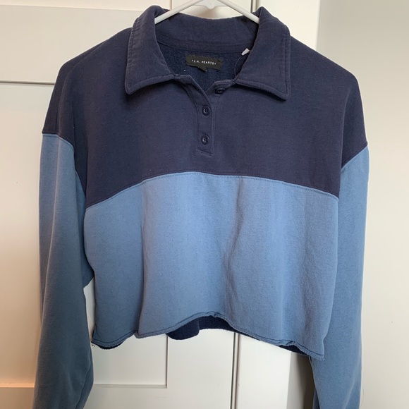 Pacsun Cropped Collared Sweatshirt 